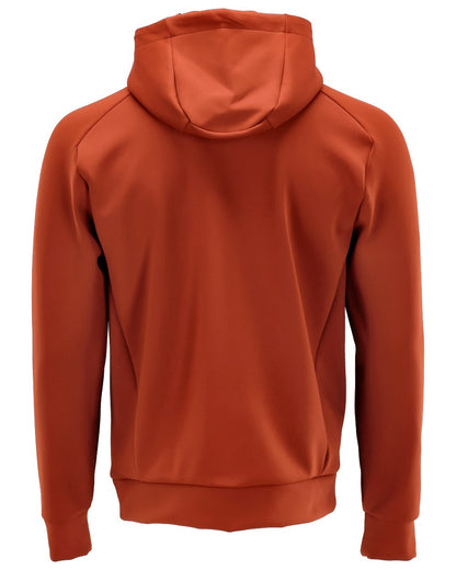 Autumn Red Coloured Mascot Workwear Mens Customized Fleece Hoodie on white background 