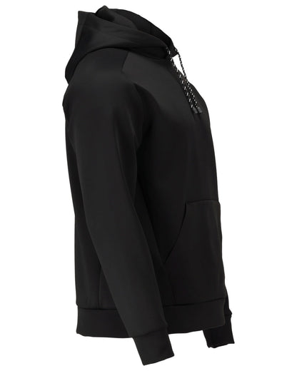 Black Coloured Mascot Workwear Mens Customized Fleece Hoodie on white background 