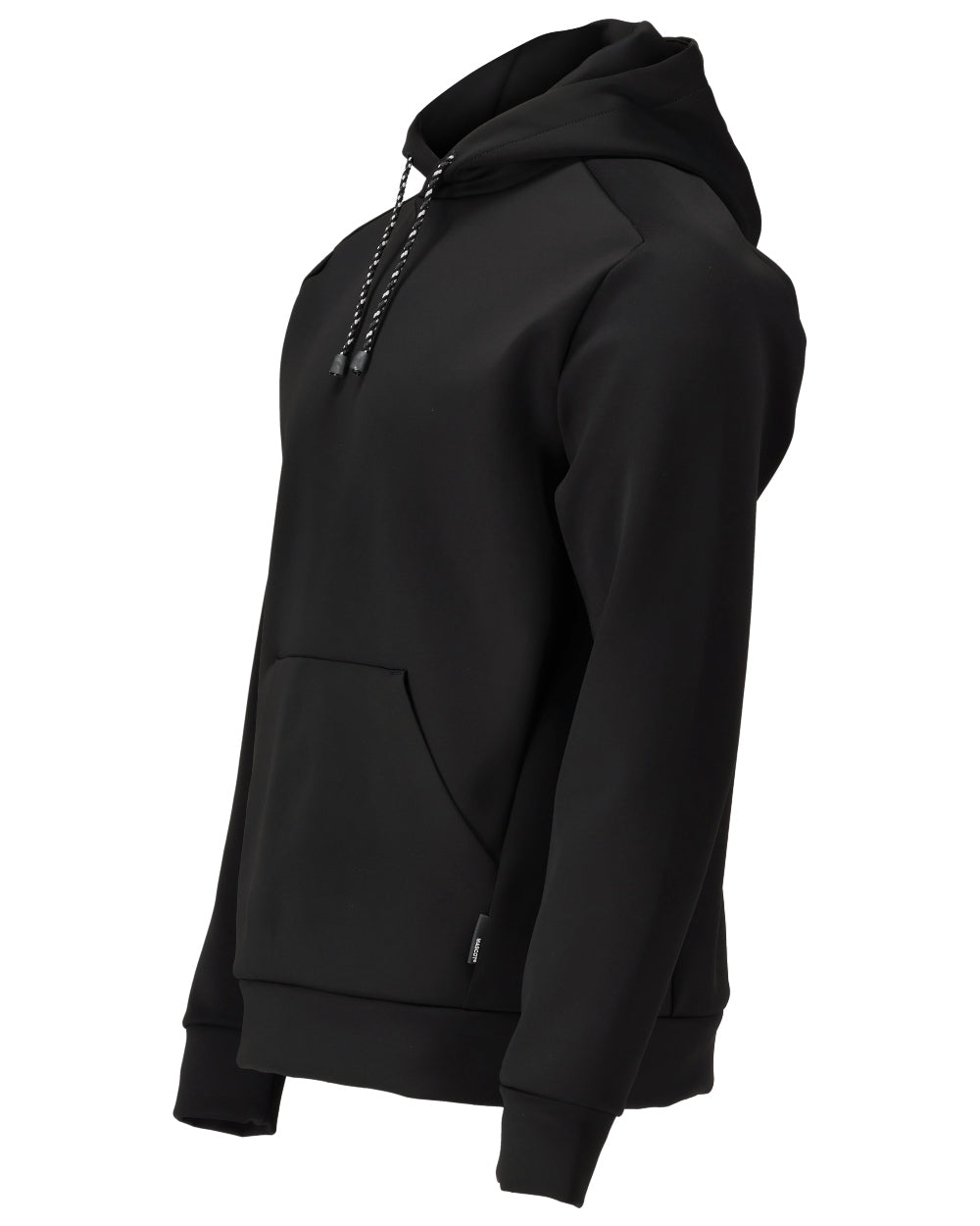 Black Coloured Mascot Workwear Mens Customized Fleece Hoodie on white background 