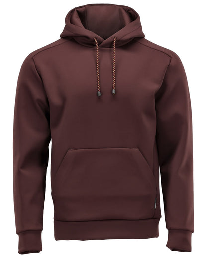 Bordeaux Coloured Mascot Workwear Mens Customized Fleece Hoodie on white background 