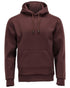 Bordeaux Coloured Mascot Workwear Mens Customized Fleece Hoodie on white background 