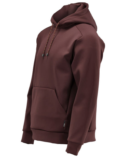 Bordeaux Coloured Mascot Workwear Mens Customized Fleece Hoodie on white background 