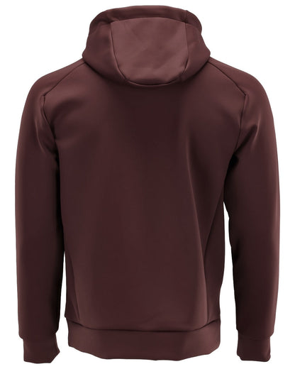 Bordeaux Coloured Mascot Workwear Mens Customized Fleece Hoodie on white background 