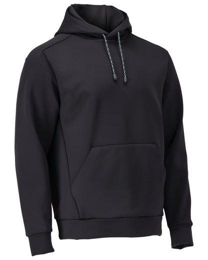 Dark Navy Coloured Mascot Workwear Mens Customized Fleece Hoodie on white background 
