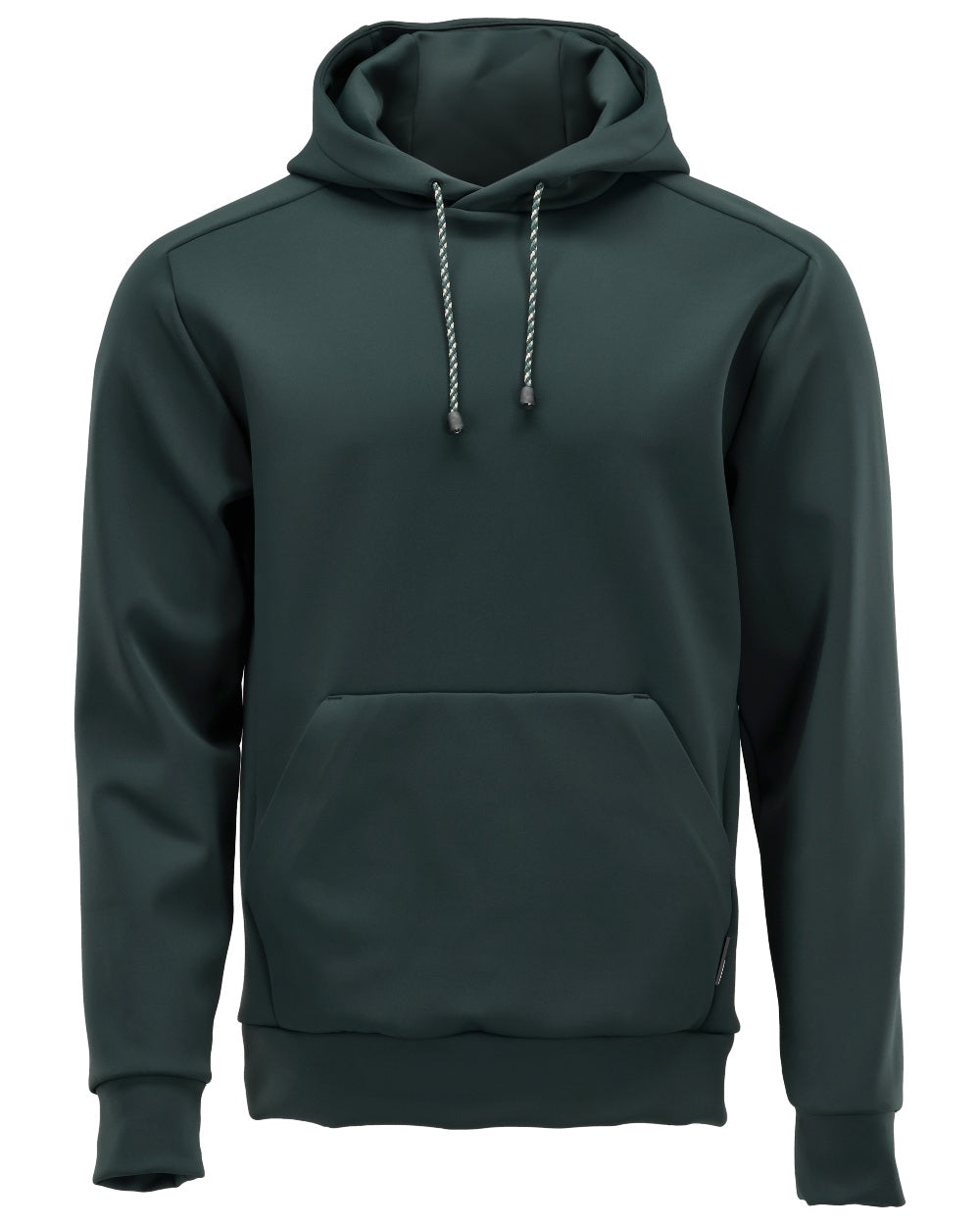 Forest Green Coloured Mascot Workwear Mens Customized Fleece Hoodie on white background 