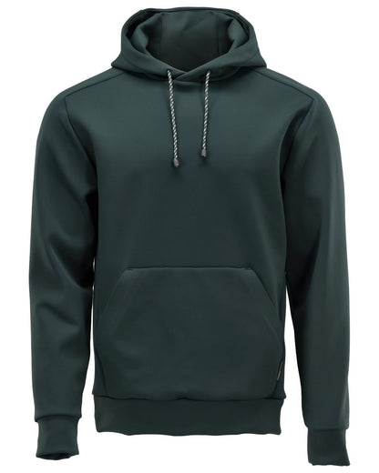 Forest Green Coloured Mascot Workwear Mens Customized Fleece Hoodie on white background 