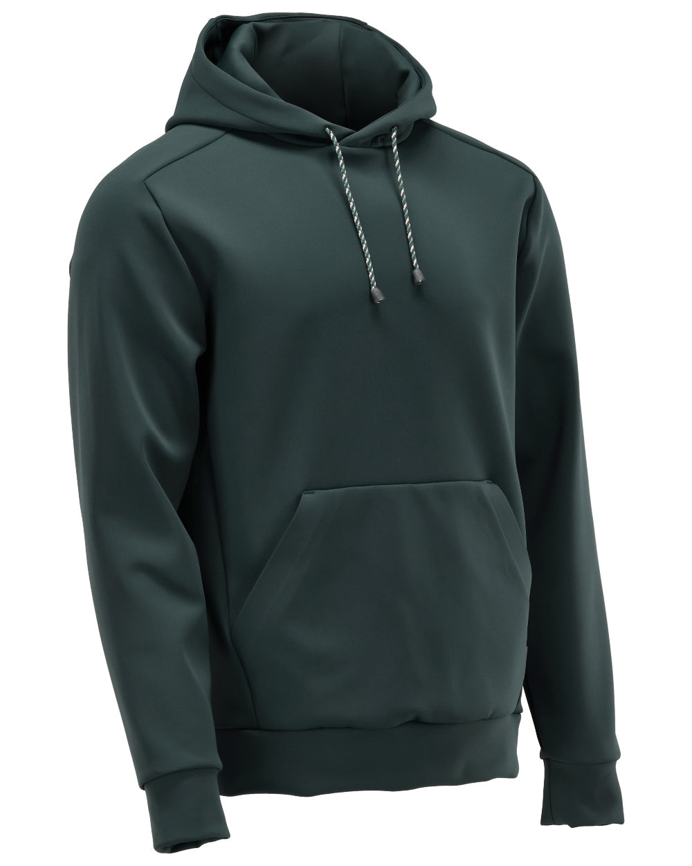 Forest Green Coloured Mascot Workwear Mens Customized Fleece Hoodie on white background 