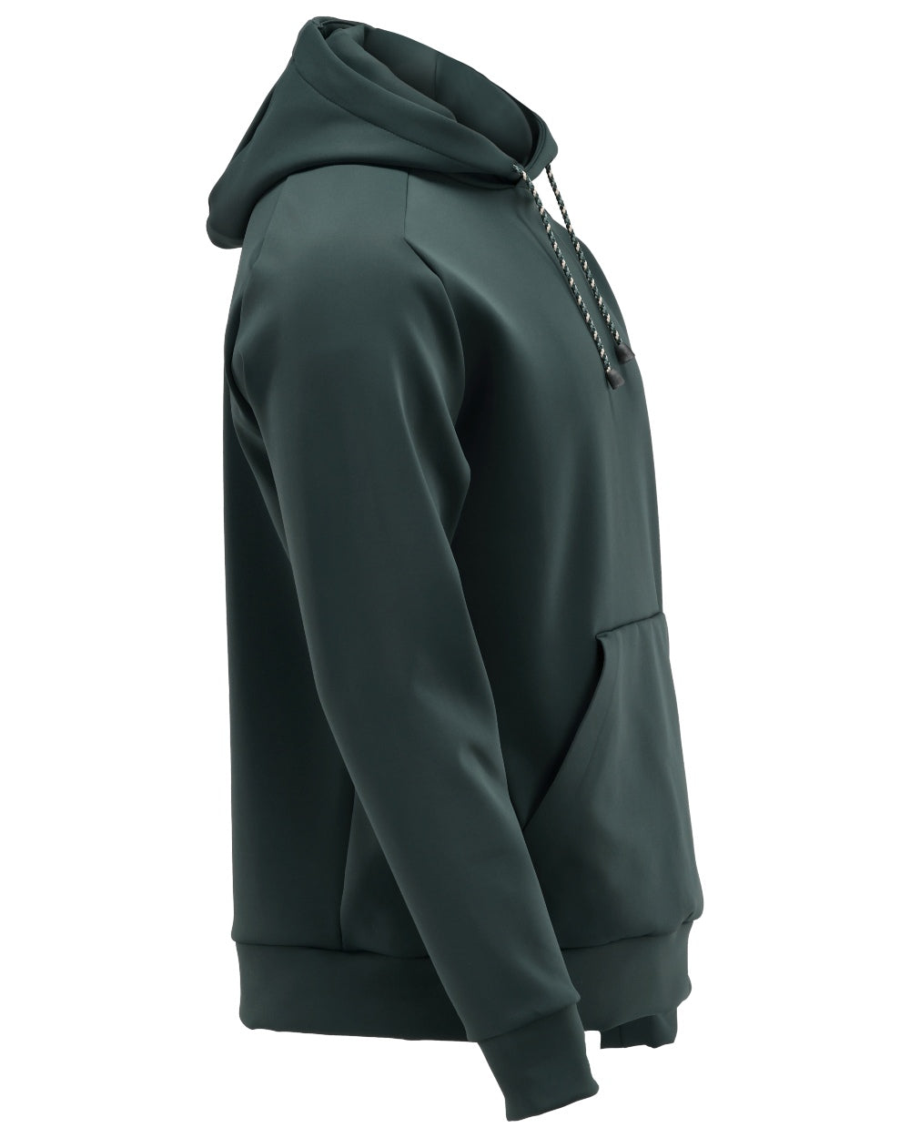 Forest Green Coloured Mascot Workwear Mens Customized Fleece Hoodie on white background 