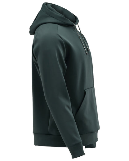 Forest Green Coloured Mascot Workwear Mens Customized Fleece Hoodie on white background 