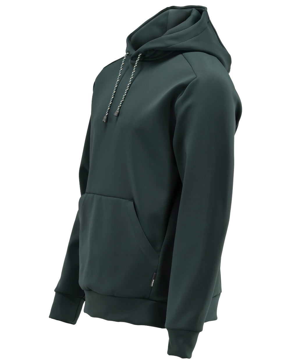 Forest Green Coloured Mascot Workwear Mens Customized Fleece Hoodie on white background 