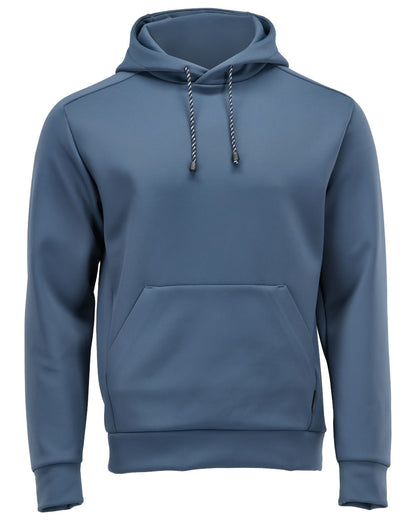 Stone Blue Coloured Mascot Workwear Mens Customized Fleece Hoodie on white background 