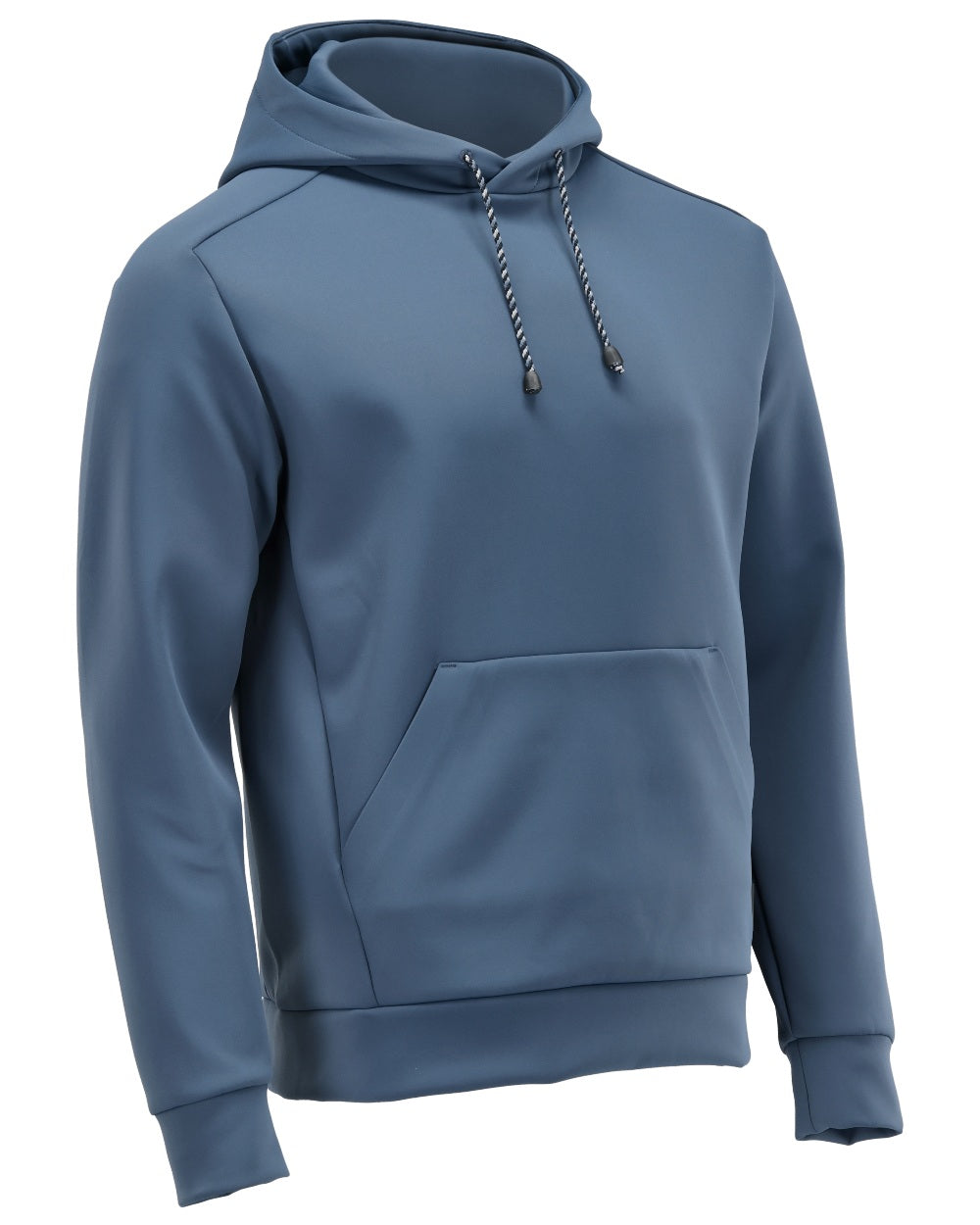 Stone Blue Coloured Mascot Workwear Mens Customized Fleece Hoodie on white background 