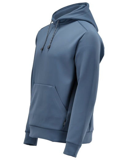 Stone Blue Coloured Mascot Workwear Mens Customized Fleece Hoodie on white background 