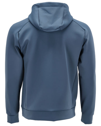 Stone Blue Coloured Mascot Workwear Mens Customized Fleece Hoodie on white background 