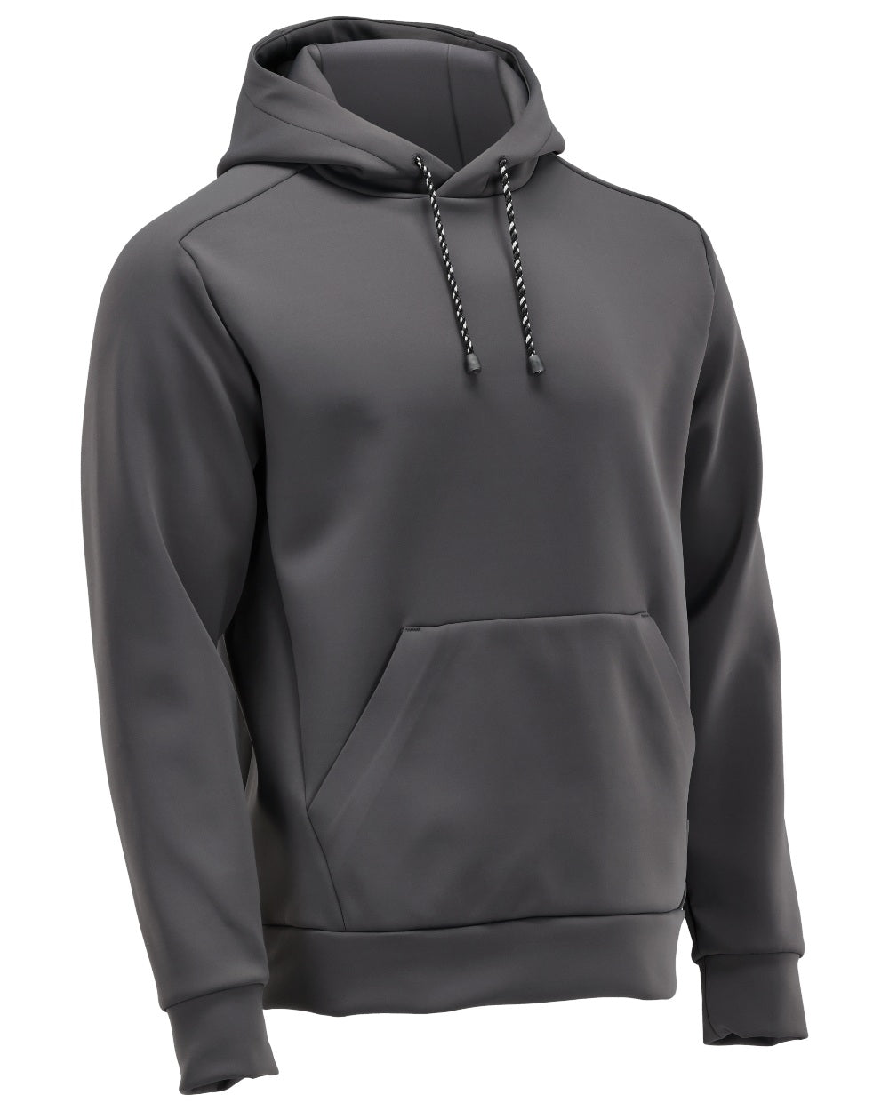 Stone Grey Coloured Mascot Workwear Mens Customized Fleece Hoodie on white background 