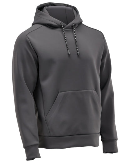 Stone Grey Coloured Mascot Workwear Mens Customized Fleece Hoodie on white background 