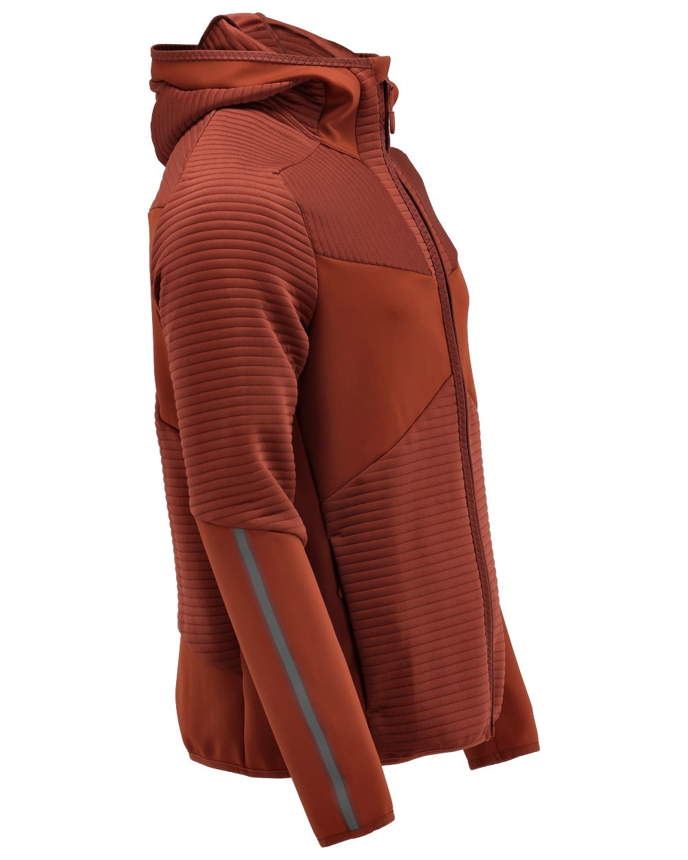 Autumn Red Coloured Mascot Workwear Mens Customized Fleece Hoodie With Zipper on white background 