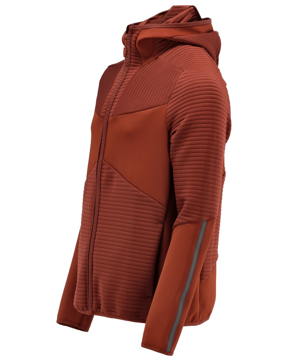 Autumn Red Coloured Mascot Workwear Mens Customized Fleece Hoodie With Zipper on white background 