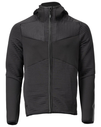 Black Coloured Mascot Workwear Mens Customized Fleece Hoodie With Zipper on white background 