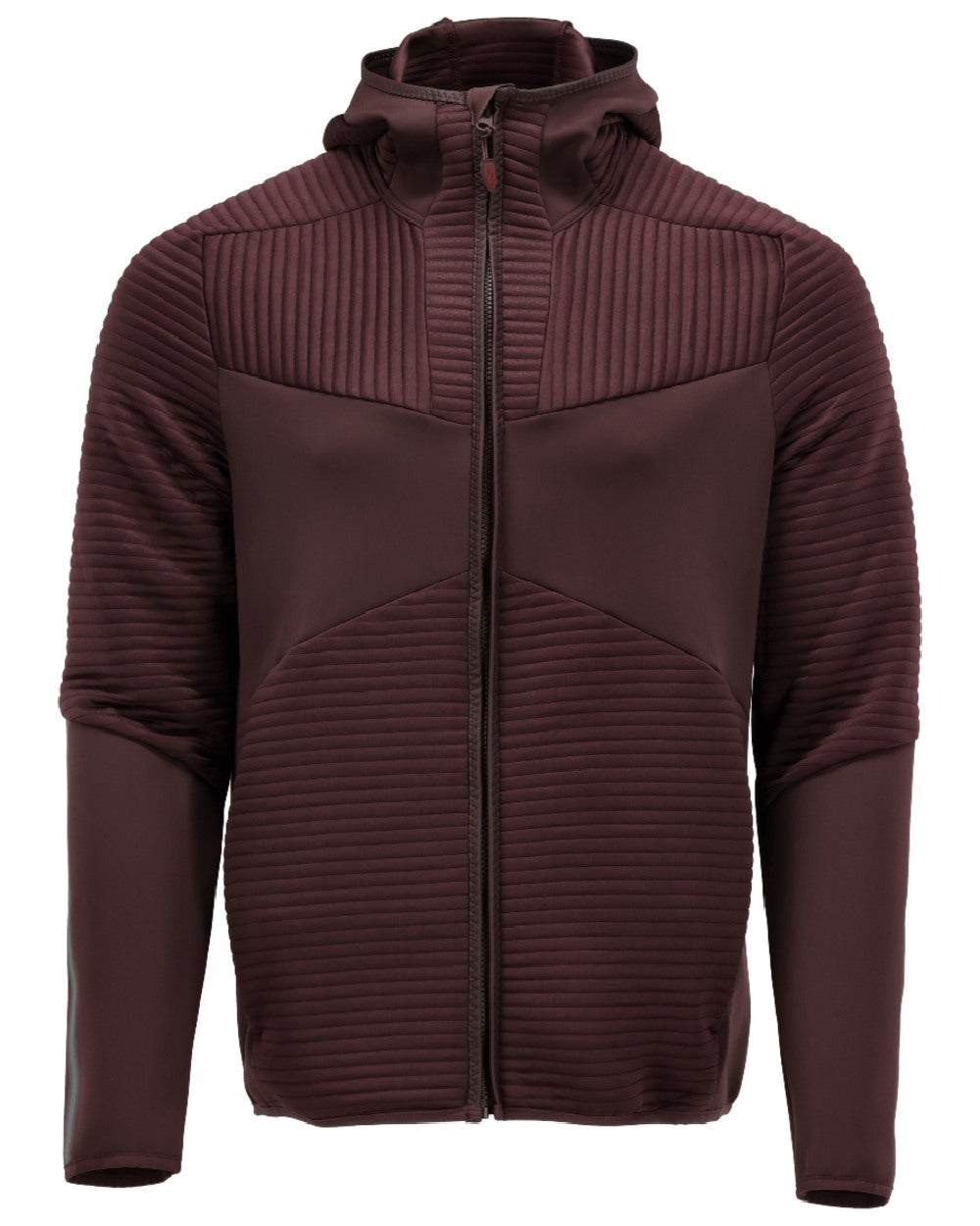 Bordeaux Coloured Mascot Workwear Mens Customized Fleece Hoodie With Zipper on white background 