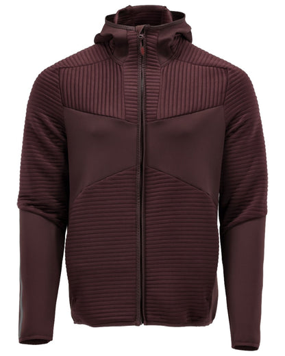 Bordeaux Coloured Mascot Workwear Mens Customized Fleece Hoodie With Zipper on white background 