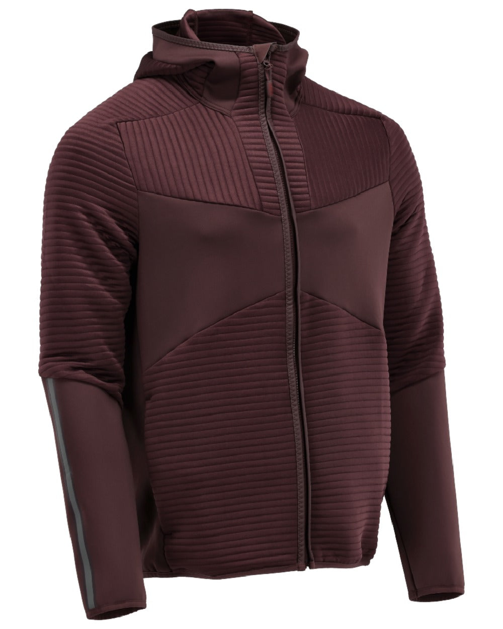Bordeaux Coloured Mascot Workwear Mens Customized Fleece Hoodie With Zipper on white background 