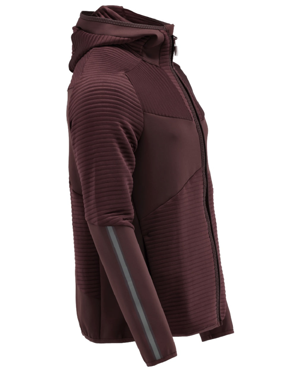 Bordeaux Coloured Mascot Workwear Mens Customized Fleece Hoodie With Zipper on white background 