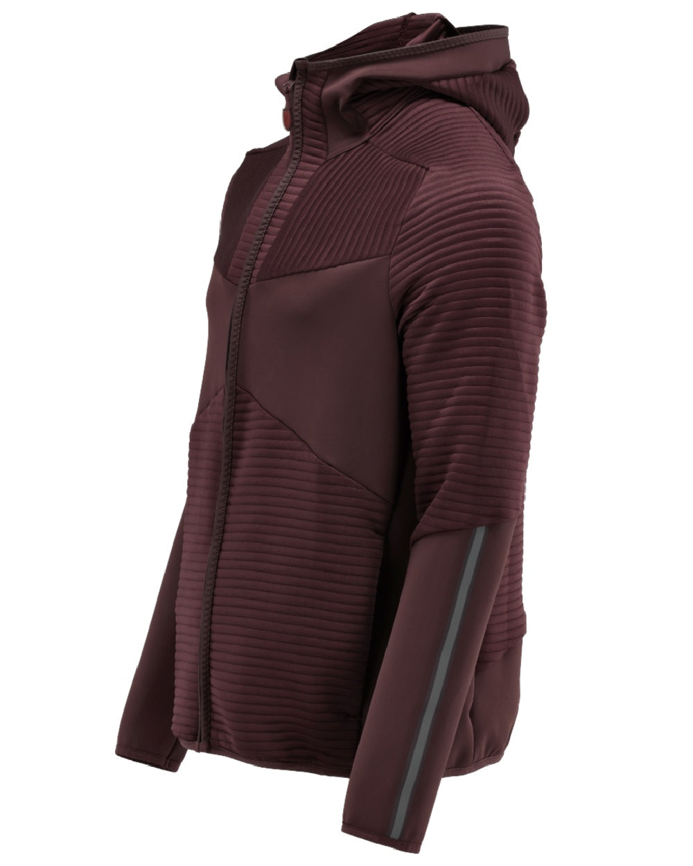 Bordeaux Coloured Mascot Workwear Mens Customized Fleece Hoodie With Zipper on white background 