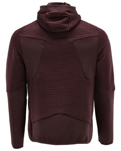 Bordeaux Coloured Mascot Workwear Mens Customized Fleece Hoodie With Zipper on white background 