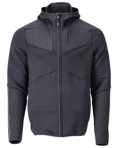 Dark Navy Coloured Mascot Workwear Mens Customized Fleece Hoodie With Zipper on white background 