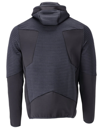 Dark Navy Coloured Mascot Workwear Mens Customized Fleece Hoodie With Zipper on white background 