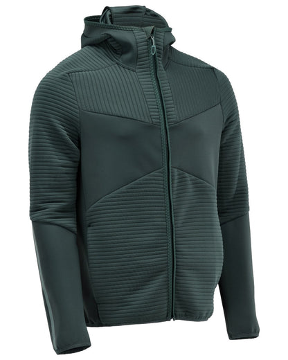 Forest Green Coloured Mascot Workwear Mens Customized Fleece Hoodie With Zipper on white background 