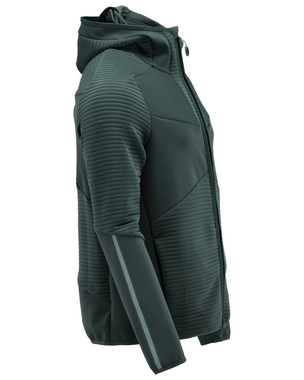 Forest Green Coloured Mascot Workwear Mens Customized Fleece Hoodie With Zipper on white background 