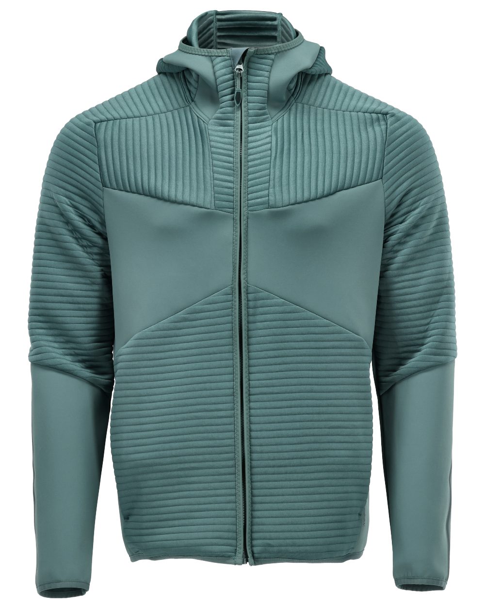 Light Forest Green Coloured Mascot Workwear Mens Customized Fleece Hoodie With Zipper on white background 