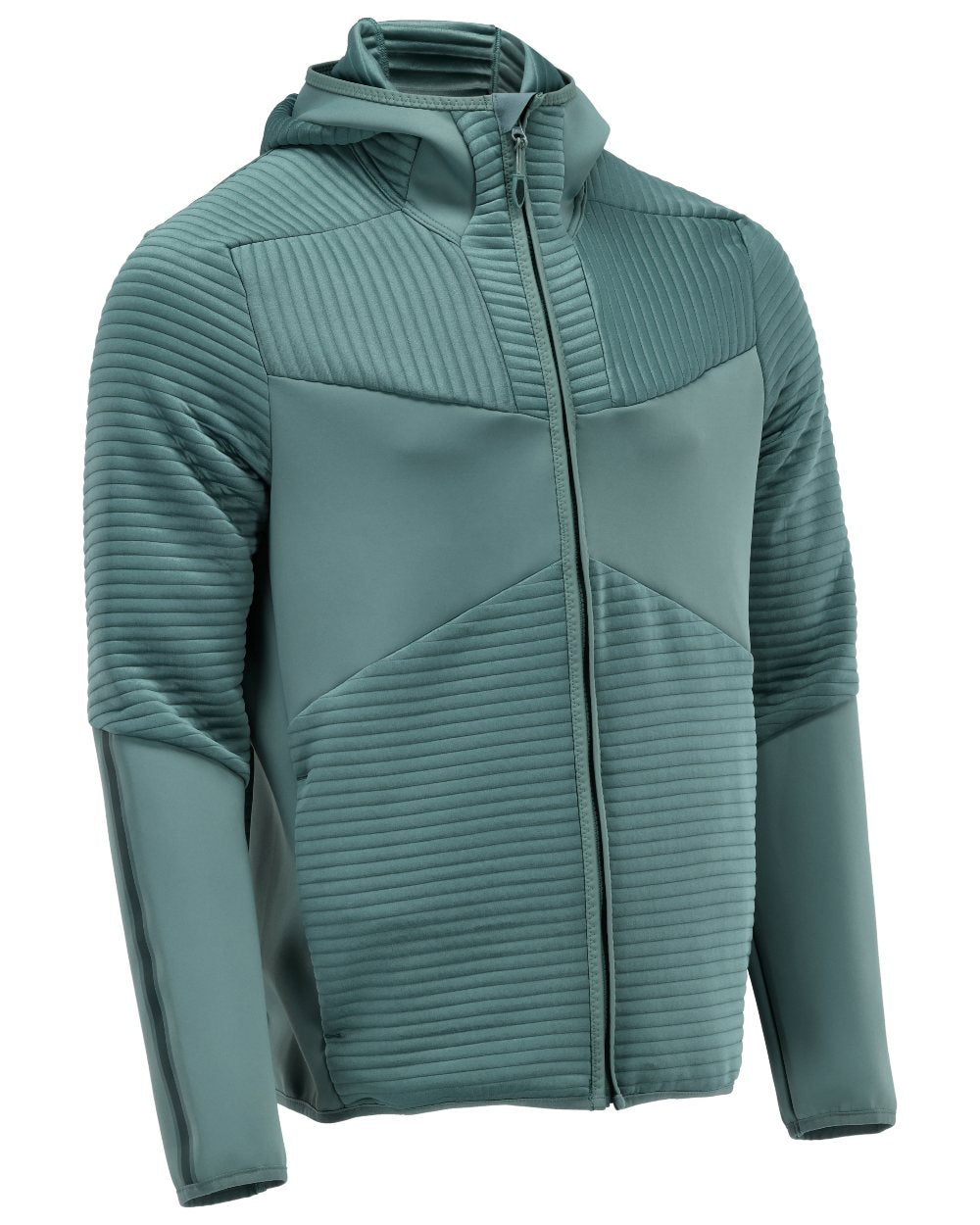 Light Forest Green Coloured Mascot Workwear Mens Customized Fleece Hoodie With Zipper on white background 
