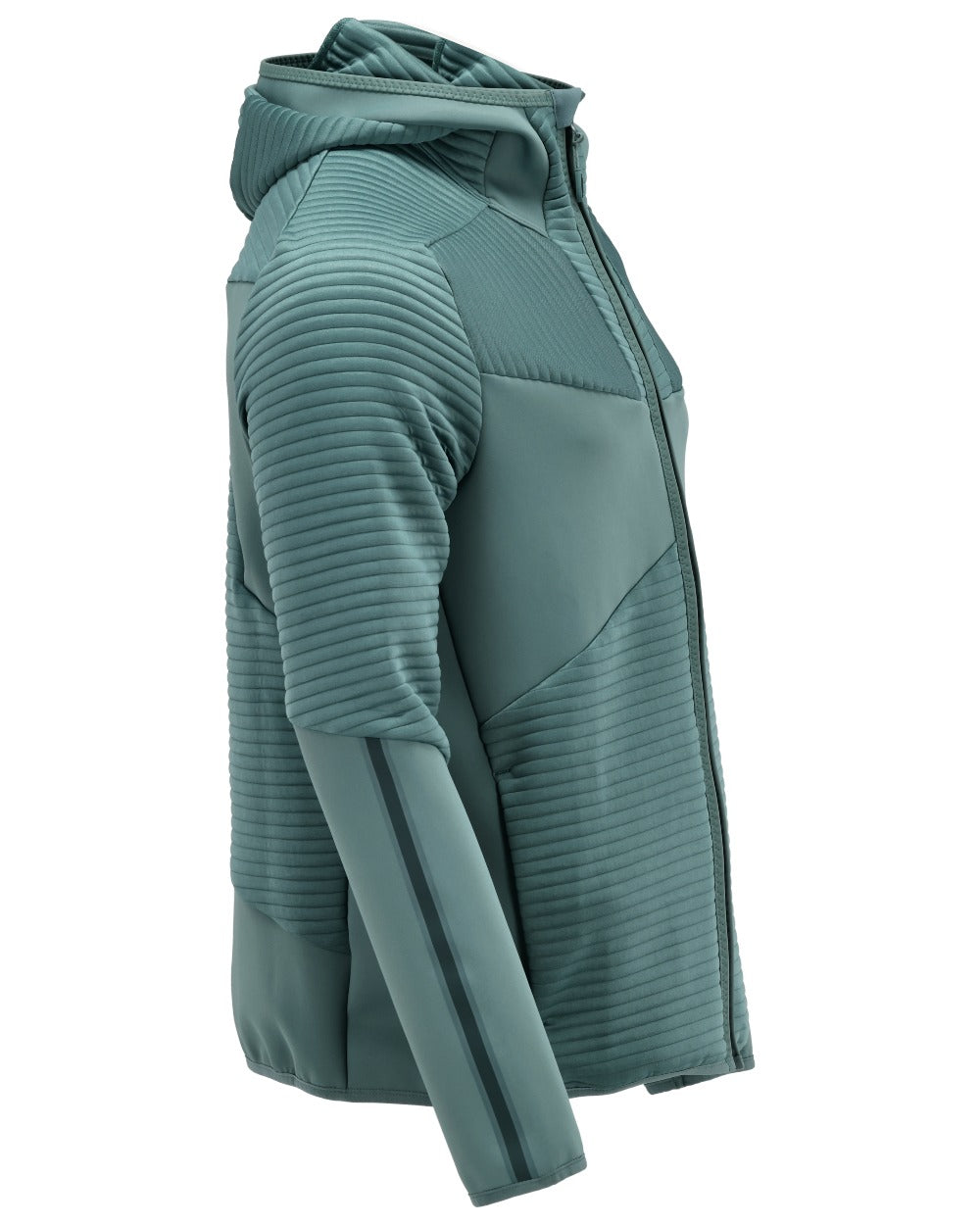 Light Forest Green Coloured Mascot Workwear Mens Customized Fleece Hoodie With Zipper on white background 
