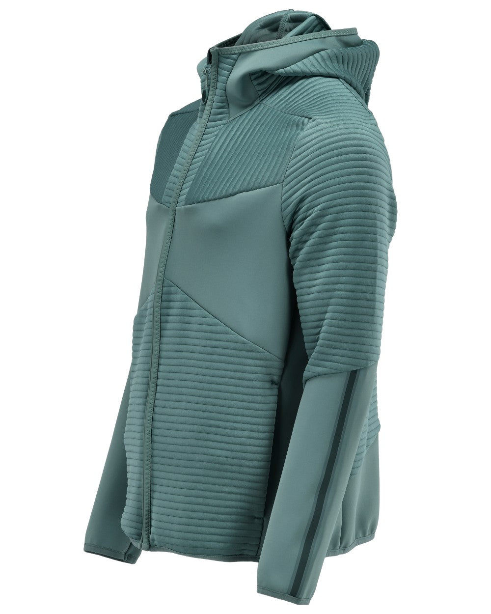 Light Forest Green Coloured Mascot Workwear Mens Customized Fleece Hoodie With Zipper on white background 