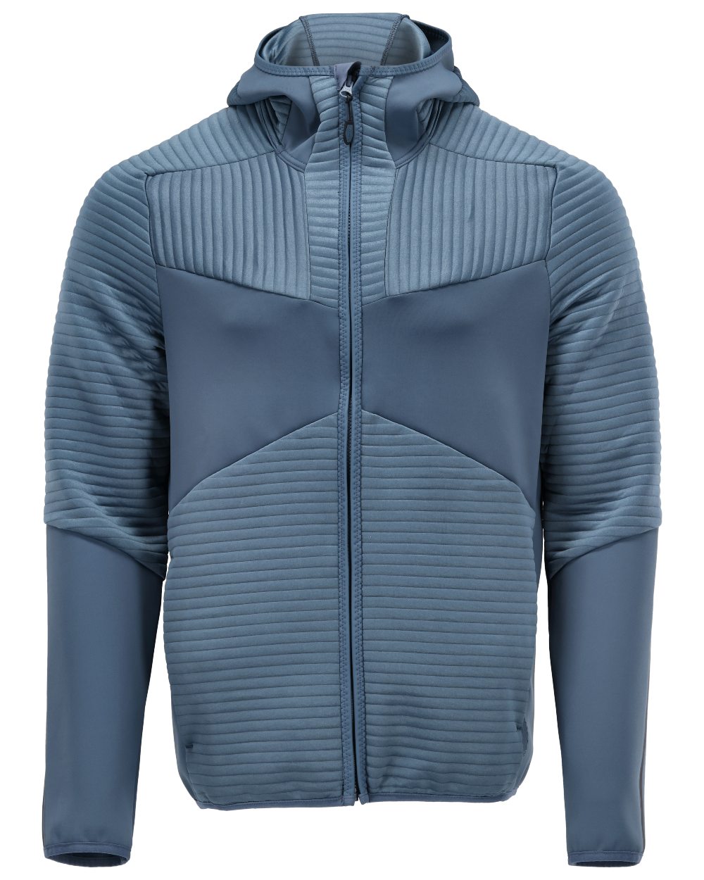 Stone Blue Coloured Mascot Workwear Mens Customized Fleece Hoodie With Zipper on white background 