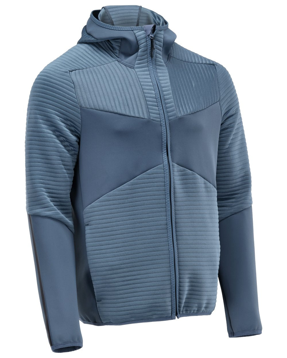 Stone Blue Coloured Mascot Workwear Mens Customized Fleece Hoodie With Zipper on white background 