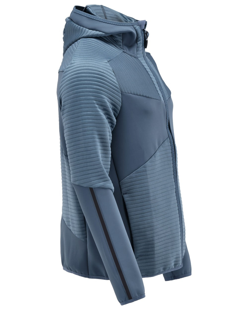 Stone Blue Coloured Mascot Workwear Mens Customized Fleece Hoodie With Zipper on white background 