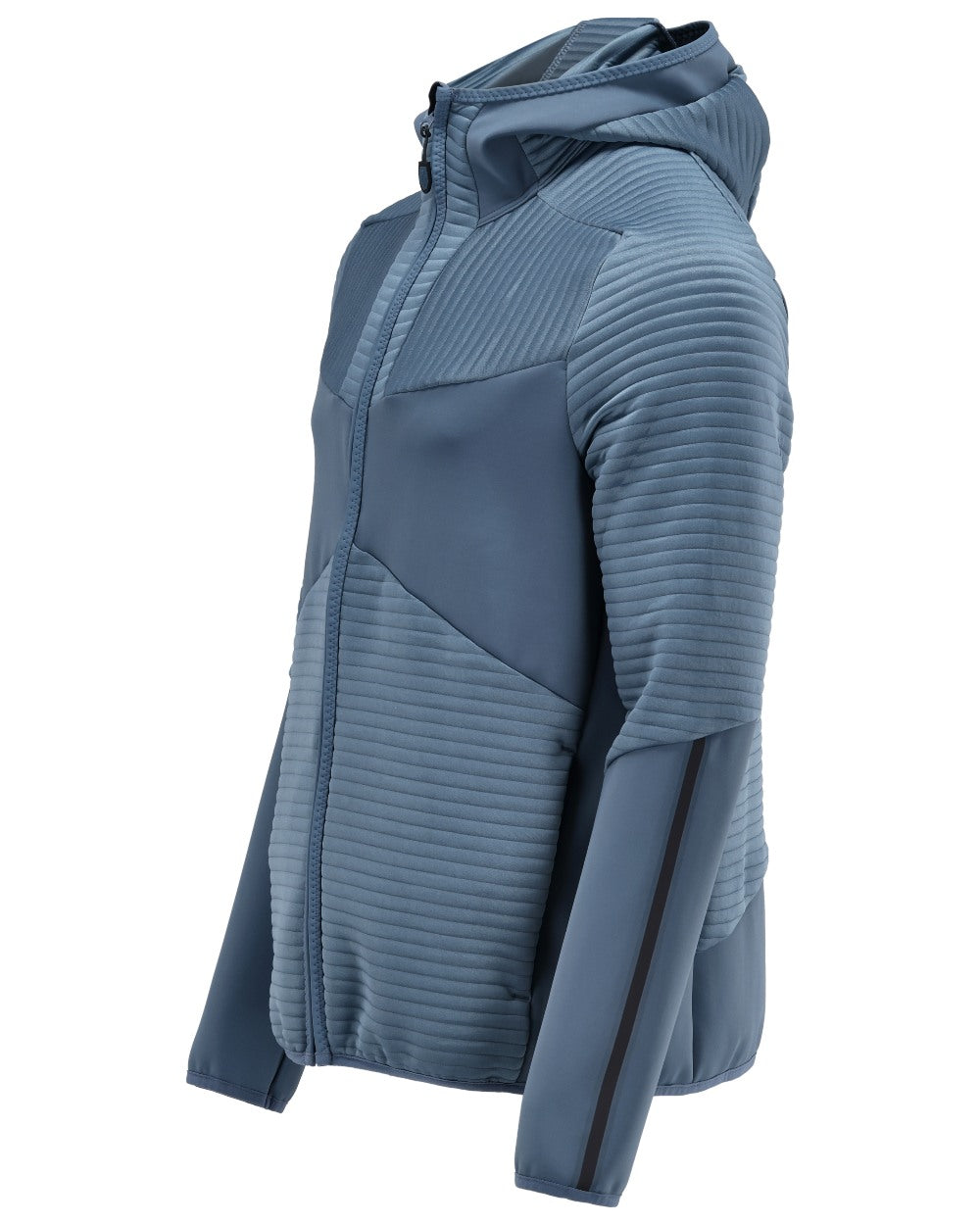 Stone Blue Coloured Mascot Workwear Mens Customized Fleece Hoodie With Zipper on white background 