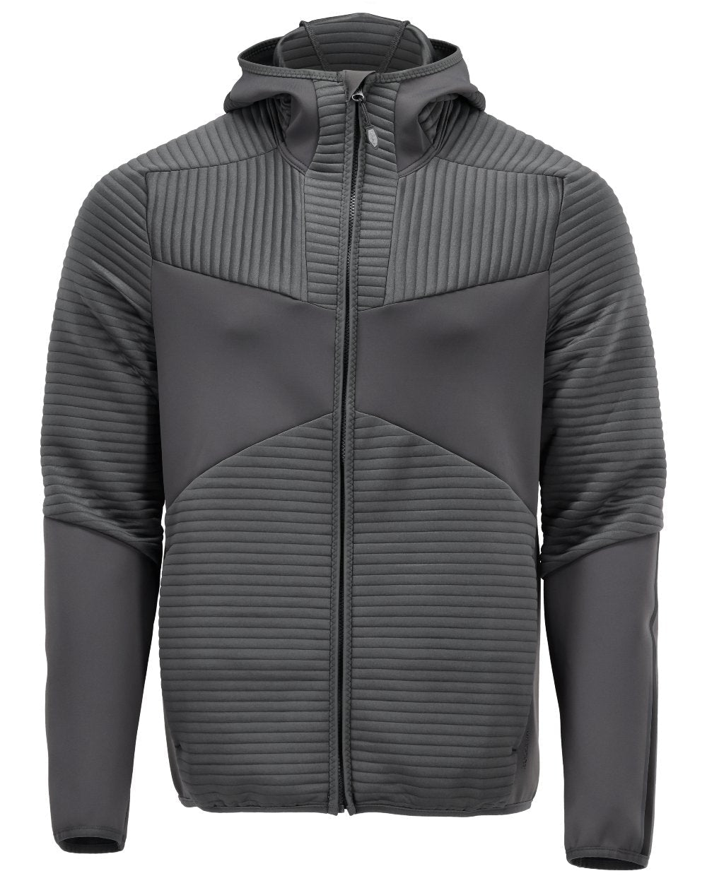 Stone Grey Coloured Mascot Workwear Mens Customized Fleece Hoodie With Zipper on white background 