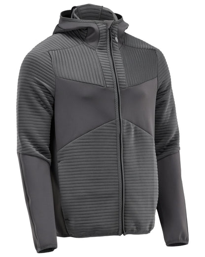 Stone Grey Coloured Mascot Workwear Mens Customized Fleece Hoodie With Zipper on white background 