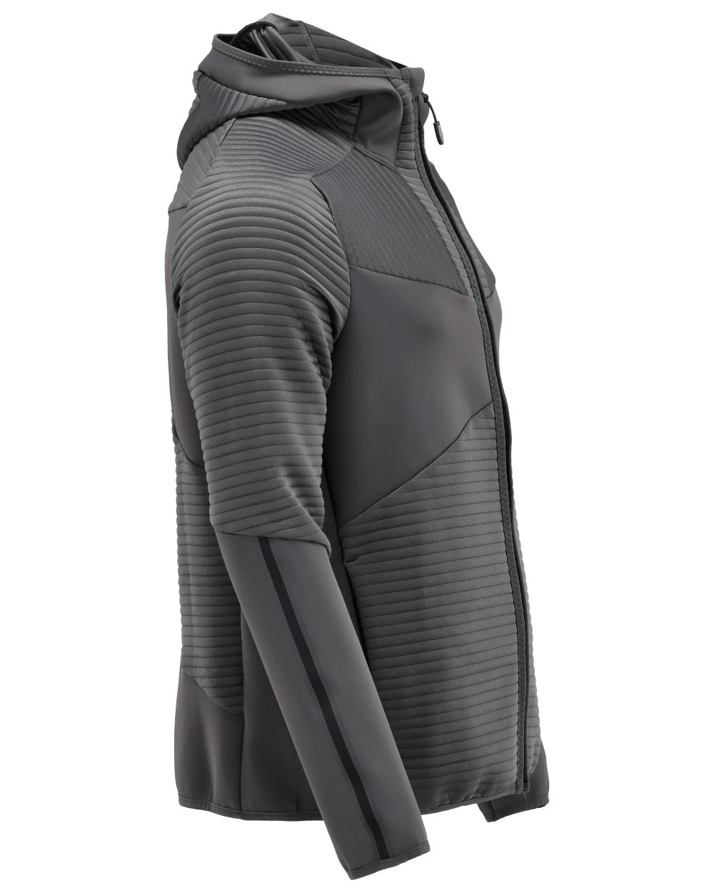 Stone Grey Coloured Mascot Workwear Mens Customized Fleece Hoodie With Zipper on white background 