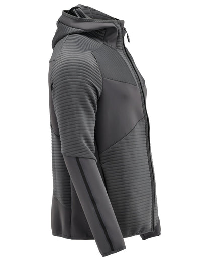 Stone Grey Coloured Mascot Workwear Mens Customized Fleece Hoodie With Zipper on white background 