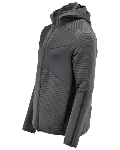 Stone Grey Coloured Mascot Workwear Mens Customized Fleece Hoodie With Zipper on white background 