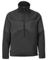 Black Coloured Mascot Workwear Mens Customized Fleece Jumper With Half Zip on white background 