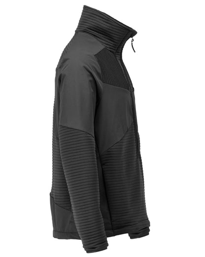 Black Coloured Mascot Workwear Mens Customized Fleece Jumper With Half Zip on white background 