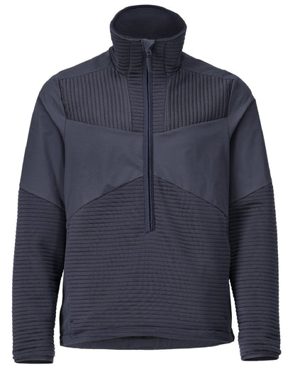 Dark Navy Coloured Mascot Workwear Mens Customized Fleece Jumper With Half Zip on white background 