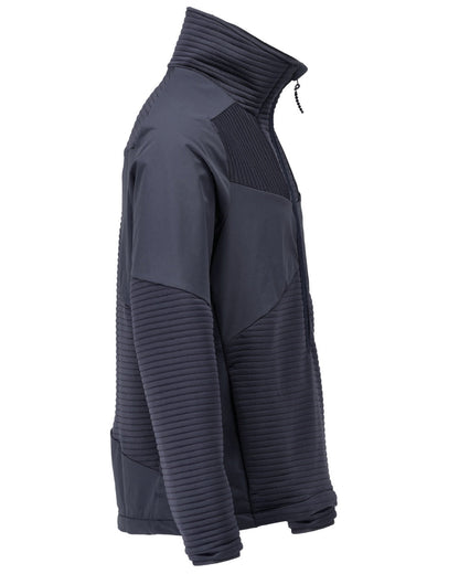 Dark Navy Coloured Mascot Workwear Mens Customized Fleece Jumper With Half Zip on white background 
